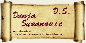 Dunja Šumanović vizit kartica